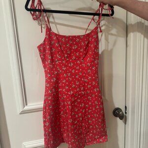Red Floral Mini Dress